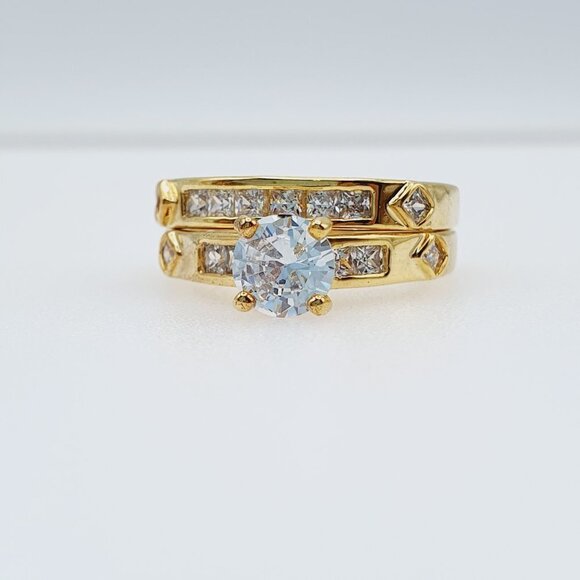 ✨ Pieces Cubic Zirconia Stylish Wedding Couple Ring, FB16FA1019 - Picture 5 of 5